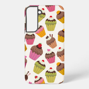 Funda Para Samsung Galaxy S22+ Patrón de tarta, patrón de muffin, chocolate, cora
