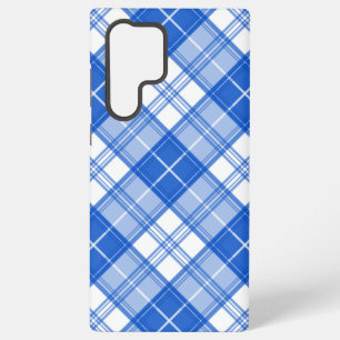 Funda Para Samsung Galaxy S22 Ultra Patrón de Tartán Blanco Marrón yxm0uat9