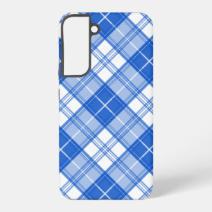 Funda Para Samsung Galaxy S22+ Patrón de Tartán Blanco Marrón yxm0uat9