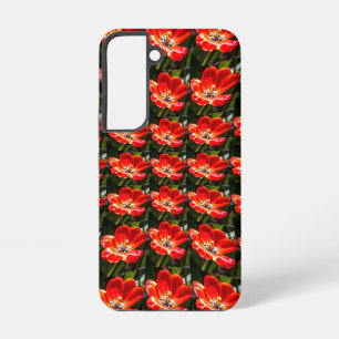 Funda Para Samsung Galaxy S22 Patrón de tulipanes rojos