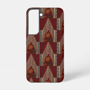 Funda Para Samsung Galaxy S22 Patrón Deco con Flor y Aguja