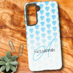 Funda Para Samsung Galaxy S21 Patrón del corazón azul del punto de polka ruso Ma<br><div class="desc">Este diseño presenta un fondo blanco oscuro sobre un punto de polka rodeado de un corazón rústico azul malibu. El texto de la plantilla ofrece la oportunidad de un nombre, monograma o ambos. Personalice los campos de texto, elimine cualquier texto o edite utilizando la herramienta de diseño para seleccionar el...</div>