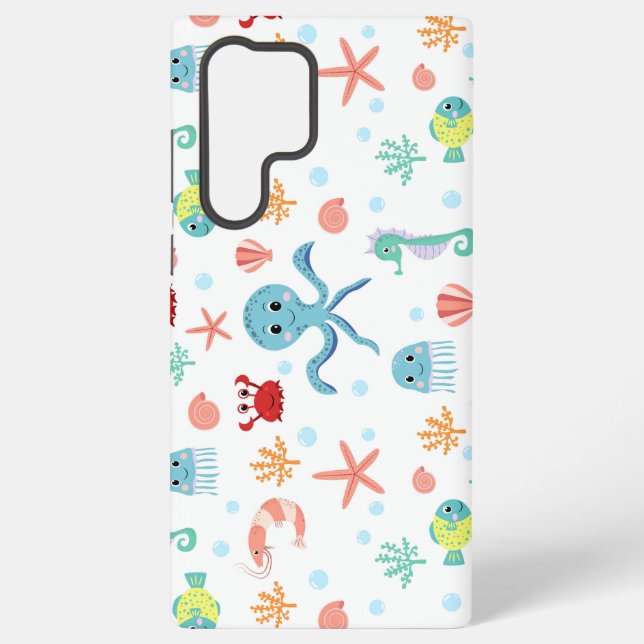 Funda Para Samsung Galaxy Patrón del mundo marino (Reverso )