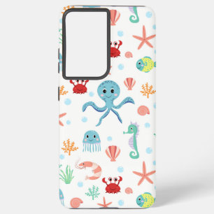 Funda Para Samsung Galaxy S21+ Patrón del mundo marino