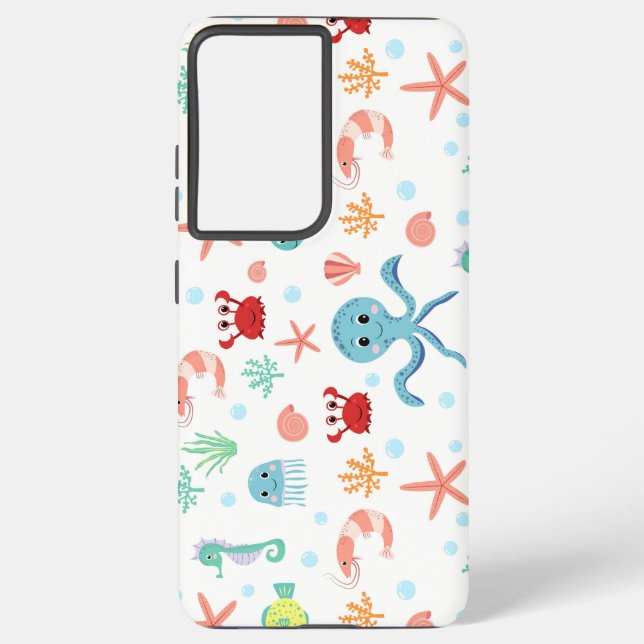 Funda Para Samsung Galaxy Patrón del mundo marino (Reverso )