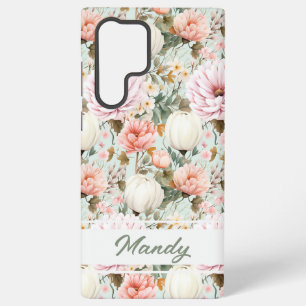Funda Para Samsung Galaxy S22 Ultra Patrón elegante de caída de flores de otoño