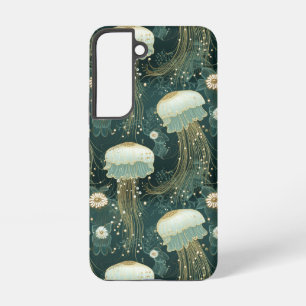 Funda Para Samsung Galaxy S22 Patrón elegante de medusas - Nombre personalizado