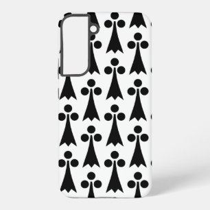 Funda Para Samsung Galaxy S22+ Patrón Ermine, patrón medieval, negro sobre blanco