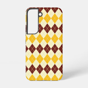 Funda Para Samsung Galaxy S22 Patrón escocés de tartán marrón - amarillo