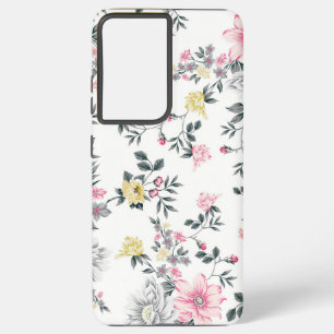 Funda Para Samsung Galaxy S21+ Patrón floral amarillo rosa