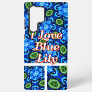 Funda Para Samsung Galaxy S22 Ultra Patrón floral azul abstracto