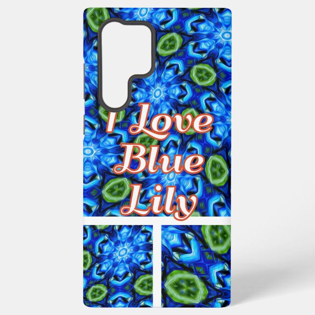 Funda Para Samsung Galaxy Patrón floral azul abstracto (Reverso )