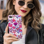 Funda Para Samsung Galaxy S22 Patrón floral colorido y tropical<br><div class="desc">Color,  rosa exótico tropical,  Naranja y patrón floral azul</div>