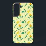 Funda Para Samsung Galaxy S22  Patrón floral con flores amarillas de rosa y tulip<br><div class="desc">Diseño elegante y sin fisuras con motivos florales hechos de flores amarillas de rosa y tulipán</div>