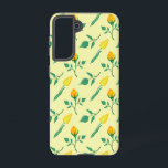 Funda Para Samsung Galaxy S21 Patrón floral con flores amarillas de rosa y tulip<br><div class="desc">Diseño elegante y sin fisuras con motivos florales hechos de flores amarillas de rosa y tulipán</div>