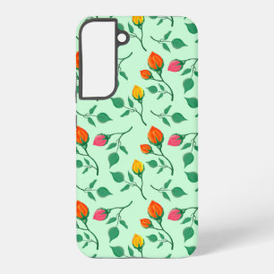 Funda Para Samsung Galaxy S22+ Patrón floral con flores de rosa de colores