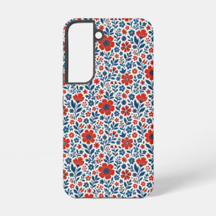 Funda Para Samsung Galaxy S22 patrón floral con tema de EE. UU./americano