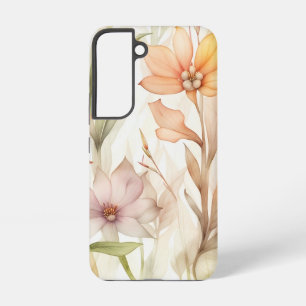 Funda Para Samsung Galaxy S22 Patrón floral de acuarela con rosa, naranja, amari