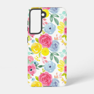Funda Para Samsung Galaxy S21 Patrón floral de acuarela de color brillante