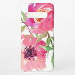 Funda Para Samsung Galaxy S10  Patrón floral de acuarela de color rosado giratori<br><div class="desc">Bonito y feminista,  esta coloración floral de una acuarela rosada vibrante presenta un par de flores rosadas profundas con ramas que le dan un toque de verde. Le da un toque de moda a su smartphone.</div>
