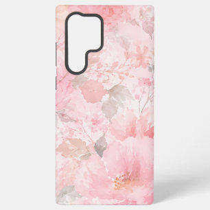 Funda Para Samsung Galaxy S22 Ultra Patrón floral de acuarela rosa rubor