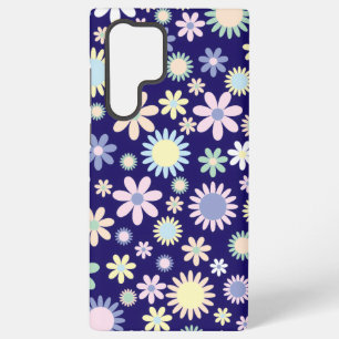 Funda Para Samsung Galaxy S22 Ultra Patrón floral de fondo azul