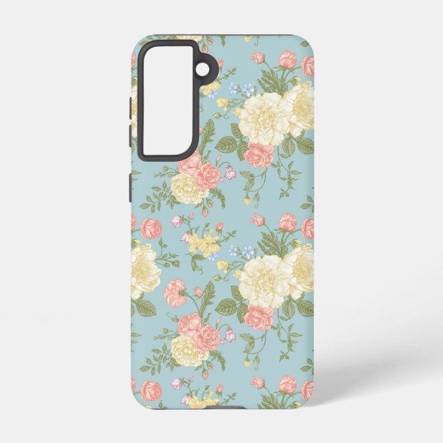 Funda Para Samsung Galaxy Patrón floral de Peony Garden (Reverso )