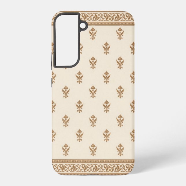 Funda Para Samsung Galaxy Patrón floral dorado (Reverso )