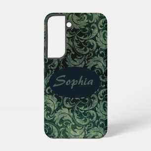 Funda Para Samsung Galaxy S22 Patrón floral elegante adamascado verde
