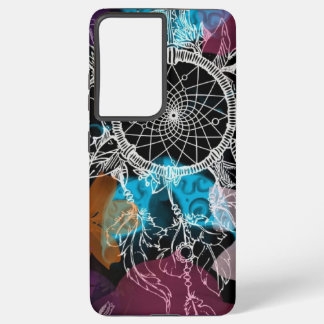 Funda Para Samsung Galaxy S21 Ultra Patrón floral negro oscuro moderno