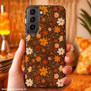 Funda Para Samsung Galaxy S22+ Patrón Floral Retro de Otoño – Flores Boho de Otoñ