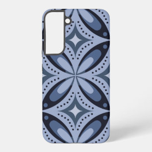 Funda Para Samsung Galaxy S22+ Patrón geométrico azul estilo retro