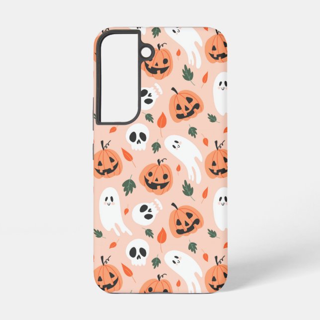 Funda Para Samsung Galaxy Patrón Jack-O-Lantern y fantasma (Reverso )