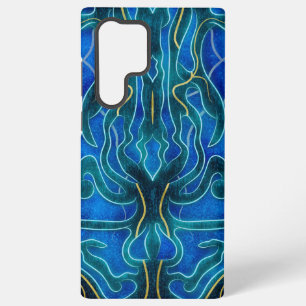Funda Para Samsung Galaxy S22 Ultra Patrón Kelpie del Océano Agudo Azul Místico