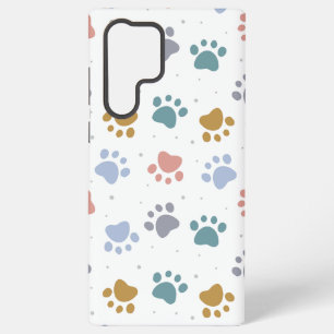 Funda Para Samsung Galaxy S22 Ultra Patrón minimalista de huellas de patas pastel ador