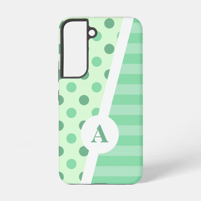 Funda Para Samsung Galaxy Patrón Minty Fresco de Punto y Trazo de Polka (Reverso )