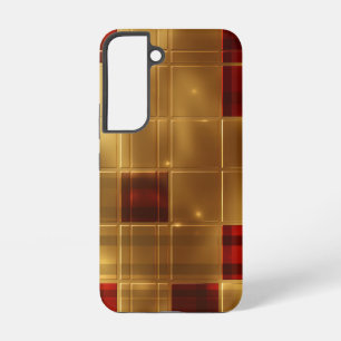 FUNDA PARA SAMSUNG GALAXY S22 PATRÓN NAVIDEÑO FESTIVO DE CUBOS ROJOS Y DORADOS