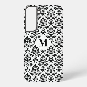 Funda Para Samsung Galaxy S22+ Patrón negro de Damask de Feuille (Personalizado)
