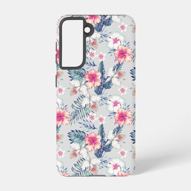 Funda Para Samsung Galaxy Patrón Orquídea Tropical (Reverso )