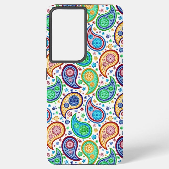 Funda Para Samsung Galaxy Patrón Paisley colorido (Reverso )