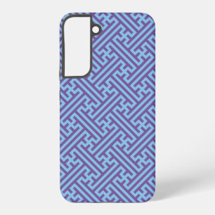 Funda Para Samsung Galaxy S22+ Patrón Sayagata, japonés, púrpura y azul