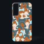 Funda Para Samsung Galaxy S22  Patrón sin fisuras con chicas negros y chicas blan<br><div class="desc">Patrón sin foco con retratos abstractos de glamour chicas blancos y negros de aspecto agradable</div>
