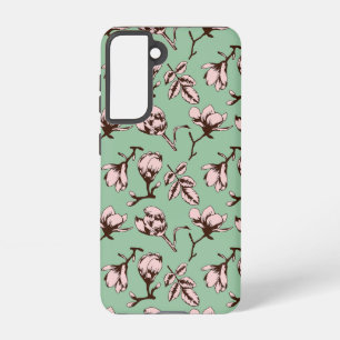Funda Para Samsung Galaxy S21 Patrón sin foco con brotes de flores de los árbole