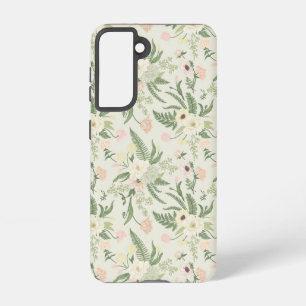 Funda Para Samsung Galaxy S21 Patrón suave de flores de jardín verde