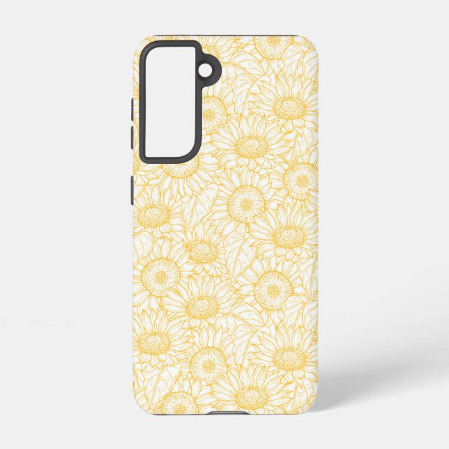 Funda Para Samsung Galaxy Patrón Sunflower (Reverso )