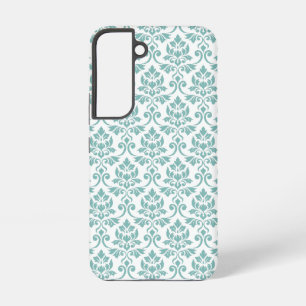 Funda Para Samsung Galaxy S22 Patrón Verde azulado de Feuille Damask