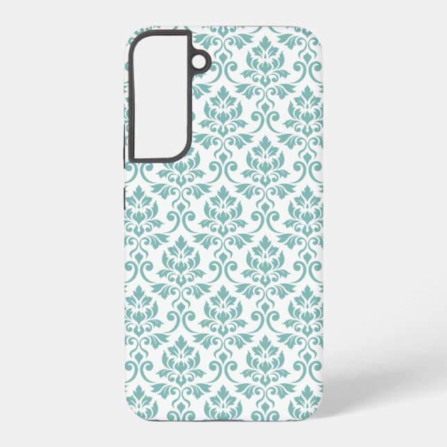 Funda Para Samsung Galaxy Patrón Verde azulado de Feuille Damask (Reverso )