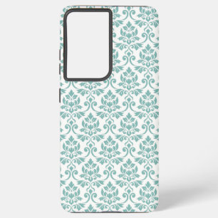 Funda Para Samsung Galaxy S21 Ultra Patrón Verde azulado de Feuille Damask