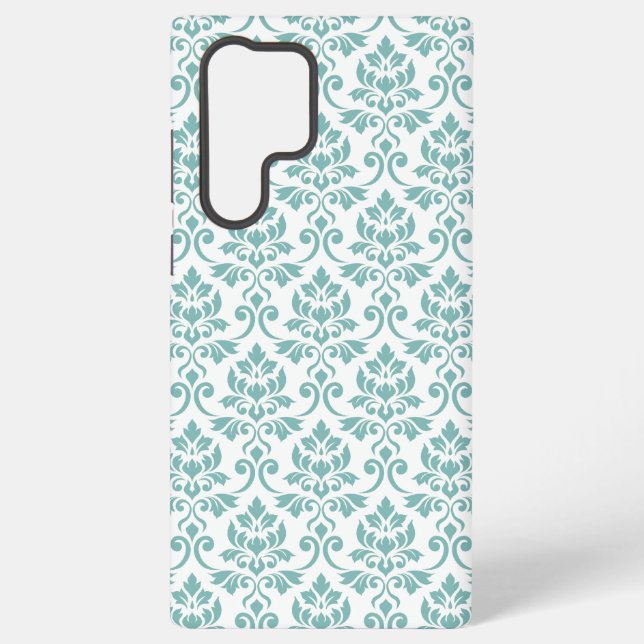 Funda Para Samsung Galaxy Patrón Verde azulado de Feuille Damask (Reverso )