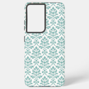 Funda Para Samsung Galaxy S21+ Patrón Verde azulado de Feuille Damask